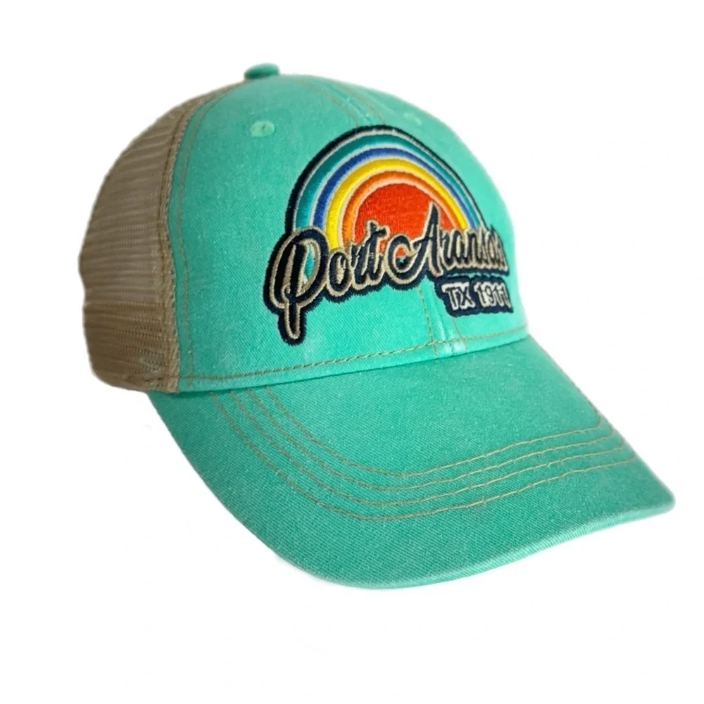 Port Aransas TX 1911 Turquoise Sunset Baseball Snap Back Cap